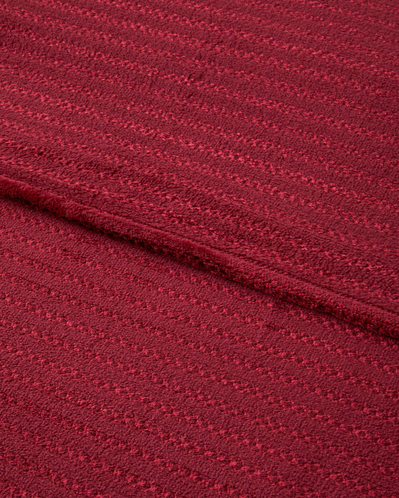 Shiny Lines Floşlu Supersoft Çift Kişilik Battaniye 200x220 cm Koyu Kırmızı