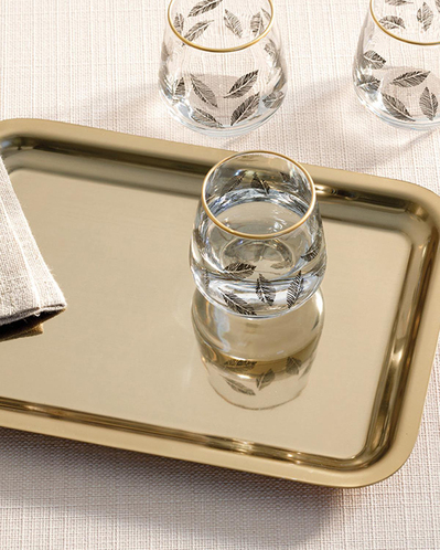 Shiny Metal Sunum Tepsisi Gold