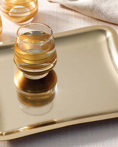 Shiny Metal Sunum Tepsisi Gold