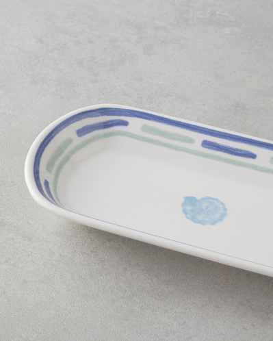 Shoreline Seramik Kayık Tabak 22 cm Mavi-yeşil