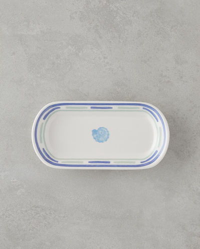 Shoreline Seramik Kayık Tabak 22 cm Mavi-yeşil