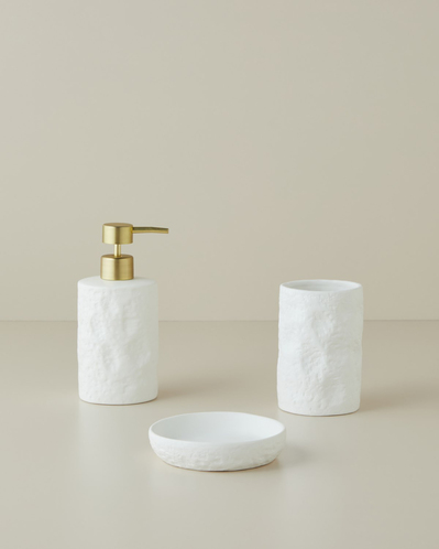 Siana Stoneware 3lü Banyo Seti Beyaz