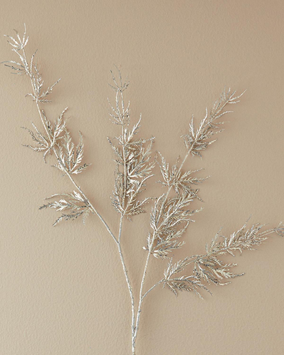 Silver Pine Stem Tek Dal Yapay Çiçek Beyaz
