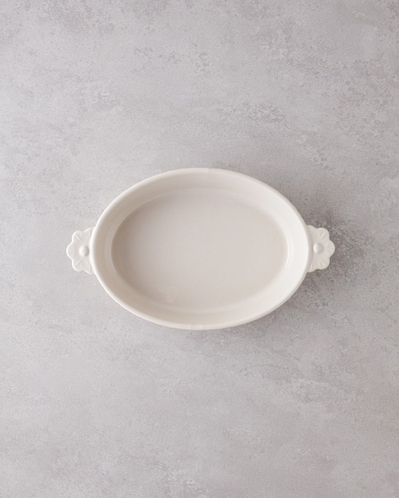 Soft Bloom Stoneware Fırın Kabı 28 cm Krem