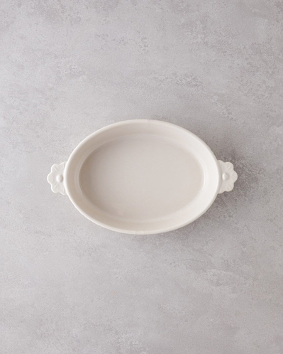 Soft Bloom Stoneware Fırın Kabı 28 cm Krem