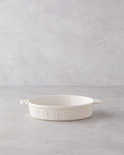 Soft Bloom Stoneware Fırın Kabı 28 cm Krem