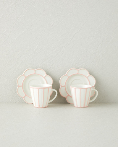 Soft Cloud Stoneware 4 Parça 2 Kişilik Kahve Fincan Takımı 70 ml Açık Pembe