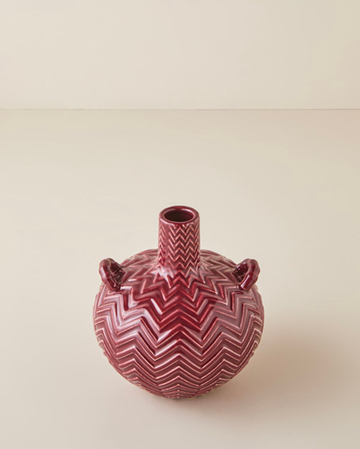 Soho Seramik Vazo 18 cm Bordo