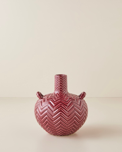 Soho Seramik Vazo 18 cm Bordo