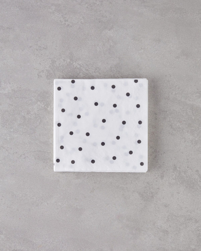 Spotty 20li Kağıt Peçete 33x33 cm Siyah - Beyaz