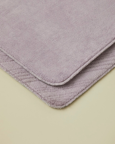 Stripe Line Kaydırmaz Taban Banyo Paspası Seti 60x100 cm + 50x60 cm Lila