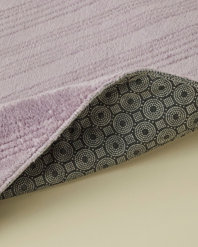 Stripe Line Kaydırmaz Taban Banyo Paspası Seti 60x100 cm + 50x60 cm Lila