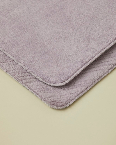 Stripe Line Kaydırmaz Taban Banyo Paspası Seti 60x100 cm + 50x60 cm Lila
