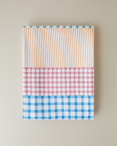 Summer Grid Baskılı Pamuklu Çift Kişilik Pike 200x220 cm Turuncu