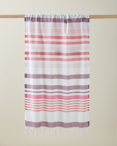 Sunjoy Rejenere Çizgili Peştamal 80x150 cm Pembe-Mor