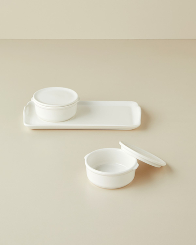 Swan Pearl Seramik 2li Kahvaltılık 13x26,5 cm Beyaz