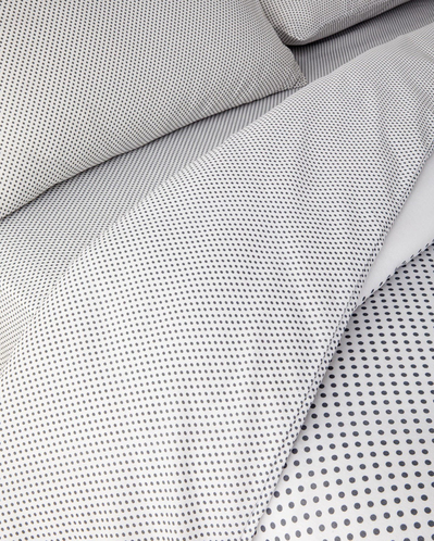Sweet Dots Kolay Ütülenir Çift Kişilik Çarşaflı Nevresim Takımı 200x220 cm Koyu Gri
