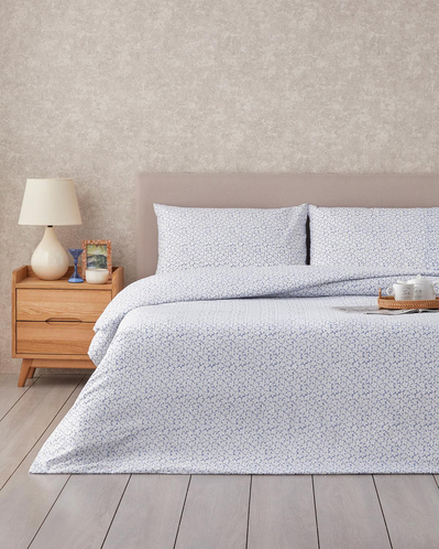 Sweet Violet Kolay Ütülenir Çift Kişilik Çarşaflı Nevresim Takımı 200x220 cm Koyu Mavi