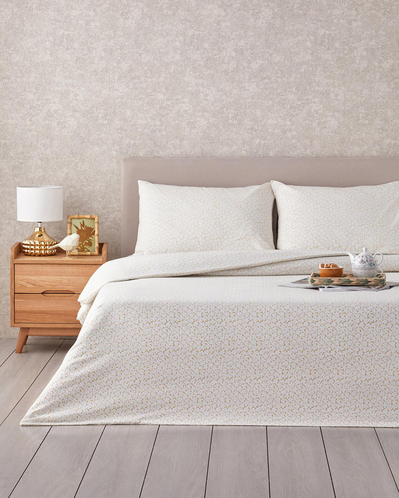 Sweet Violet Kolay Ütülenir Çift Kişilik Çarşaflı Nevresim Takımı 200x220 cm Yağ Yeşili