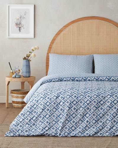 Symetra Kolay Ütülenir Çarşaflı Çift Kişilik Nevresim Takımı 200x220 cm Mavi