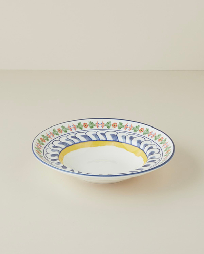 Talavera Feast Porselen Makarna Tabağı 27 cm Beyaz - Lacivert