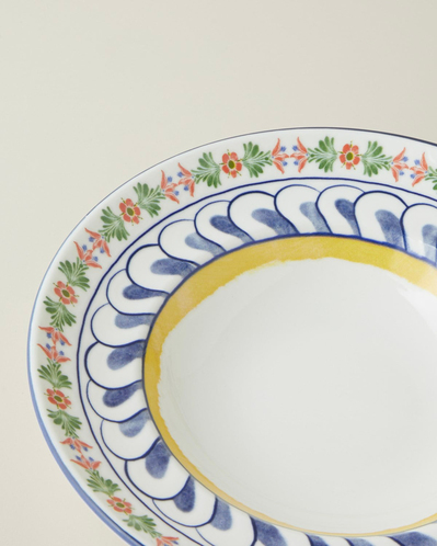 Talavera Feast Porselen Makarna Tabağı 27 cm Beyaz - Lacivert