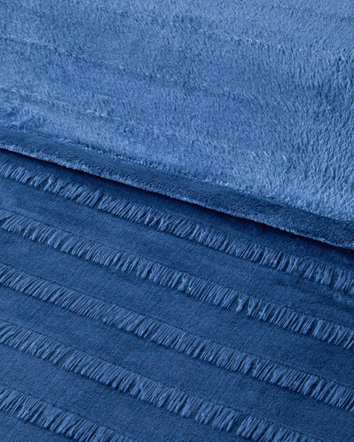 Tassel Dream Supersoft Çift Kişilik Battaniye 200x220 cm Lacivert