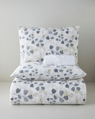 Textured Ivy Krep King Size Çarşaflı Nevresim Takımı Bej