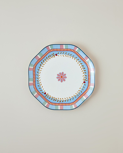 Timeless Botanica New Bone Pasta Tabağı 20 cm Pembe - Mavi