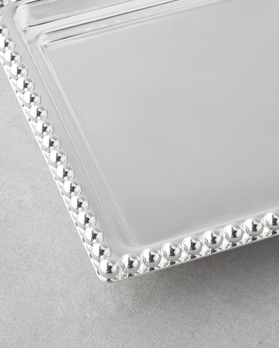 Treas Metal İkram Tepsisi 40x17 Cm Silver