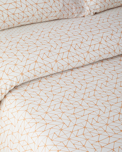 Trio Shape Kolay Ütülenir Çift Kişilik Çarşaflı Nevresim Takımı 200x220 cm Turuncu