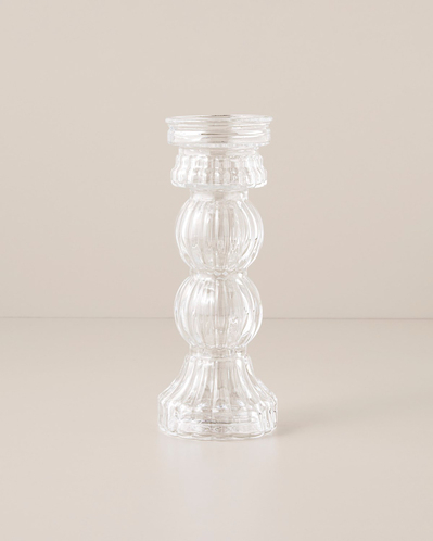 Tulia Cam Vazo-Şamdan 9x23 cm Şeffaf