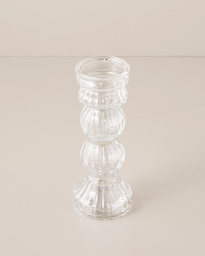 Tulia Cam Vazo-Şamdan 9x23 cm Şeffaf