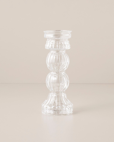 Tulia Cam Vazo-Şamdan 9x23 cm Şeffaf