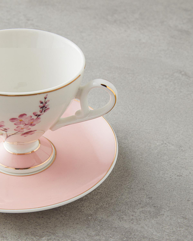 Valentina New Bone China 4 Parça 2 Kişilik Kahve Fincan Takımı 80 ml Pembe