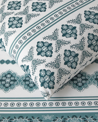 Velora Muse Çarşaflı Çift Kişilik Nevresim Takımı 200x220 cm Yeşil