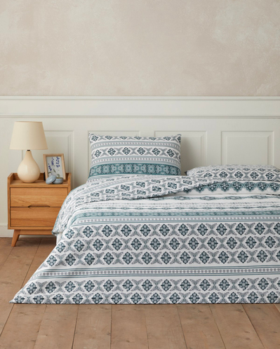 Velora Muse Çarşaflı Çift Kişilik Nevresim Takımı 200x220 cm Yeşil