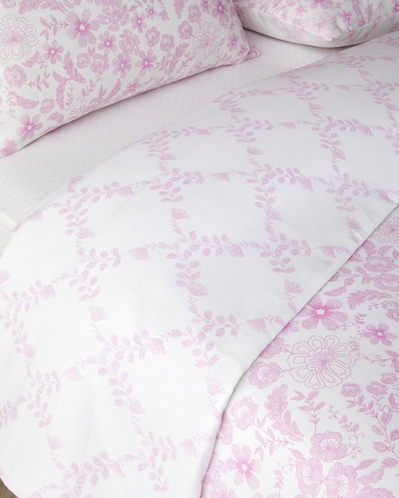Vionne Kolay Ütülenir Çift Kişilik Çarşaflı Nevresim Takımı 200x220 cm Fuşya