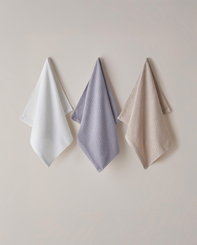 Wave Pamuk Yüz Havlusu 50x70 cm Ekru