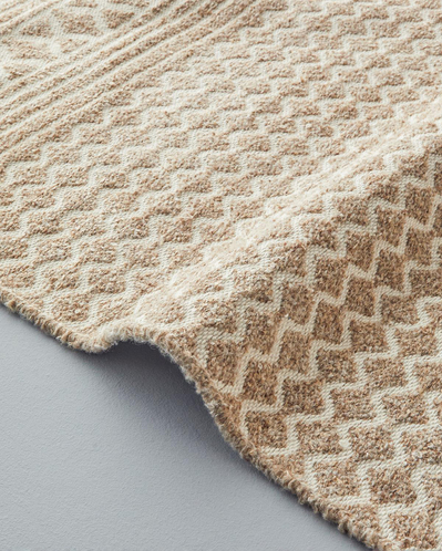 Welle Dokuma Kilim 80x150 cm Açık Krem - Kahve