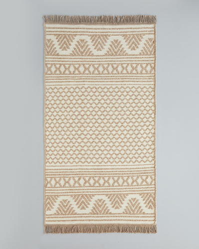 Welle Dokuma Kilim 80x150 cm Açık Krem - Kahve