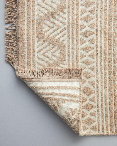 Welle Dokuma Kilim 80x150 cm Açık Krem - Kahve