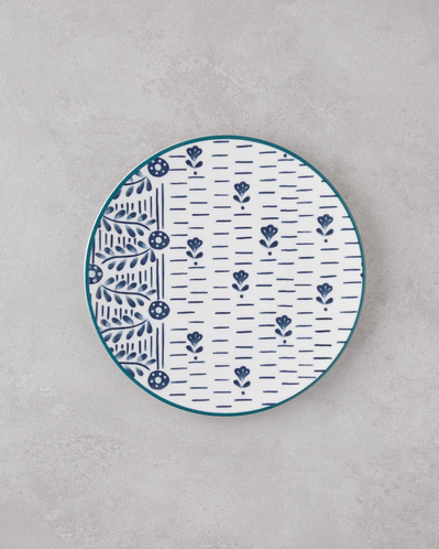 Wells Porselen Kahvaltı ve Sunum Seti 18 Parça 6 Kişilik Mavi