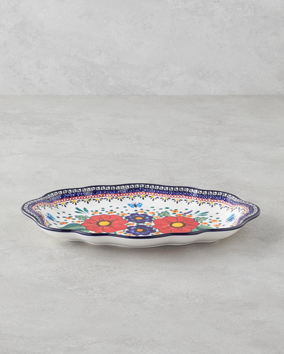 Whimsy Stoneware Kayık Tabak 35 cm Renkli