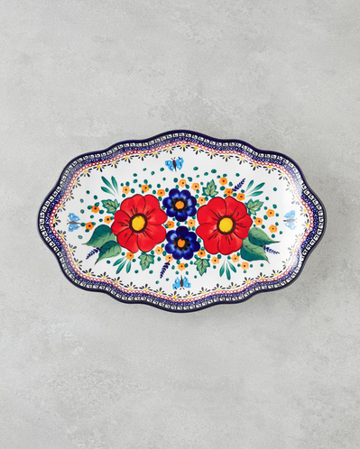 Whimsy Stoneware Kayık Tabak 35 cm Renkli