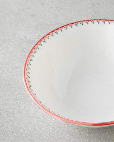 Whircal Bone Porselen Kase 14 cm Kırmızı - Yeşil