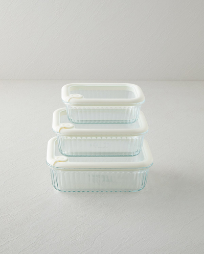 Whity Borosilikat Saklama Kabı 640 ml Beyaz
