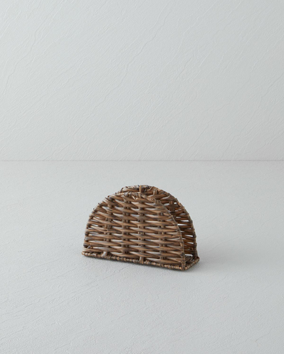 Wicker Plastik Rattan Peçetelik 15x9 cm Kahverengi