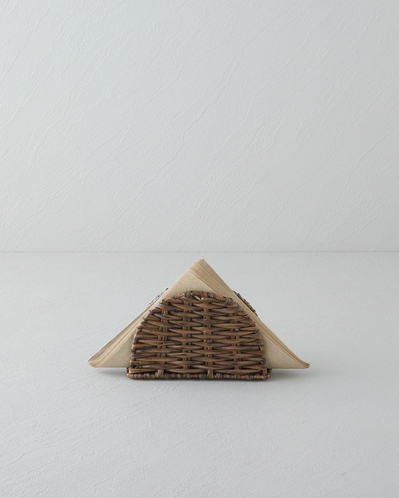 Wicker Plastik Rattan Peçetelik 15x9 cm Kahverengi