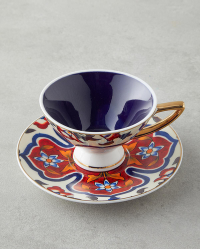 Willow New Bone China 4 Parça 2 Kişilik Kahve Fincan Takımı 90 ml Renkli